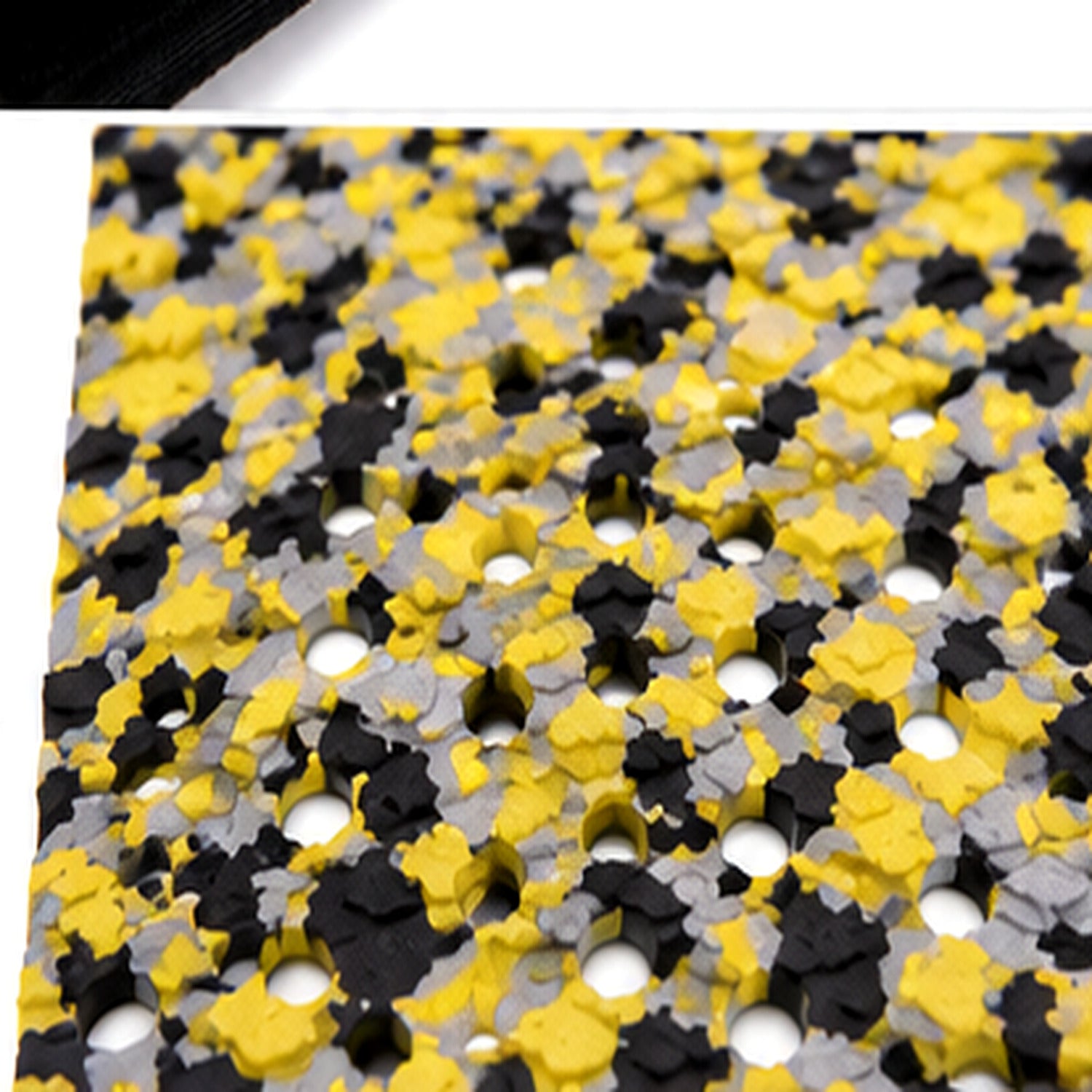 3-piece surf traction pad - yellow grey black EVA foam texture detail