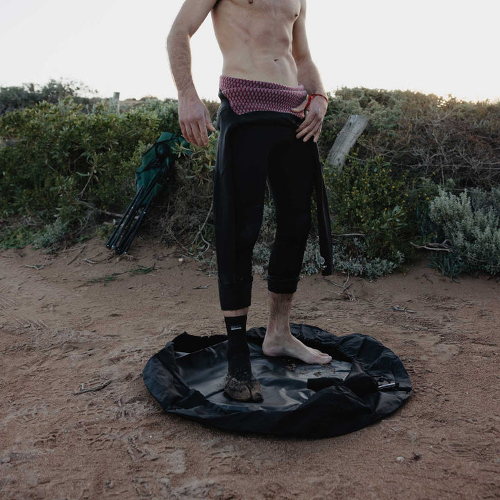 Ocean+Earth Deluxe Wetsuit Change Mat - lifestyle photo at the beach