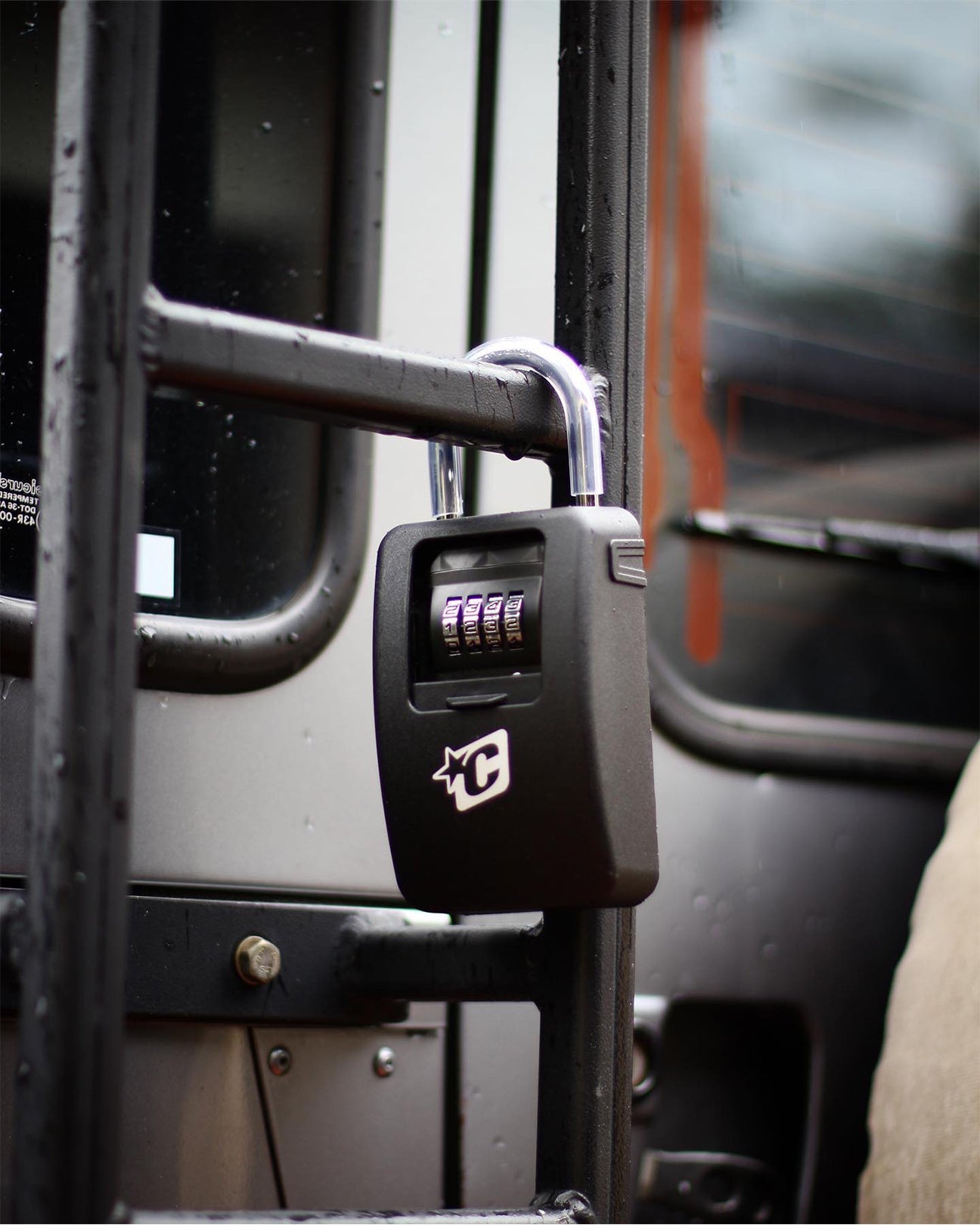 Creatures Stash Lock - mounted on tow bar