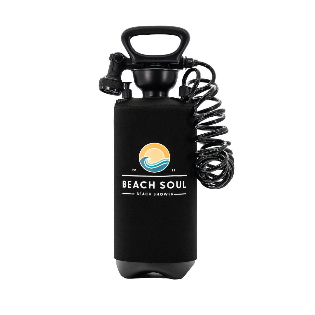 Beach Soul 8L Portable Shower - lifestyle photo with surfer