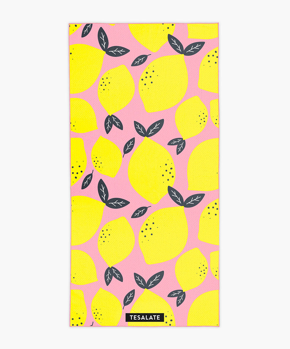 Tesalate Lemonade sand-free beach towel lemon print