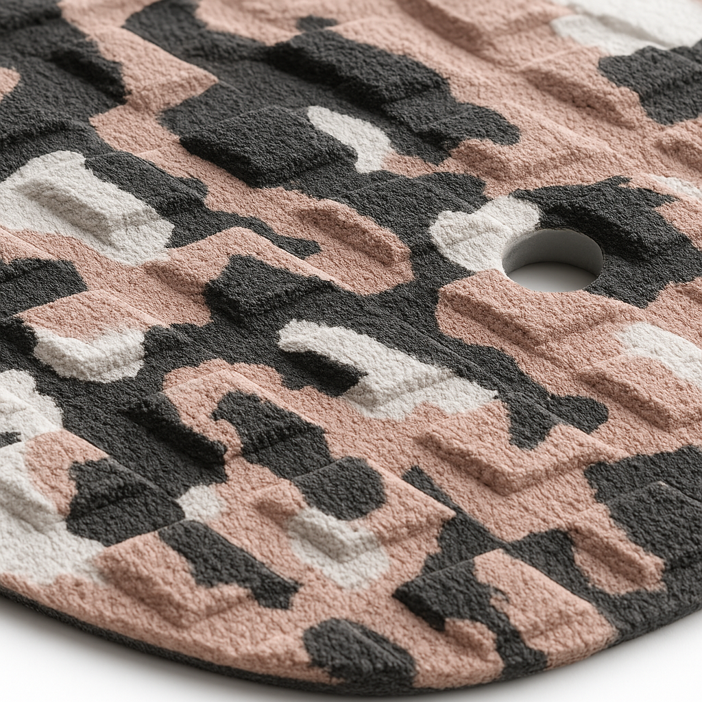 3-piece surf traction pad - pink beige grey EVA foam texture detail
