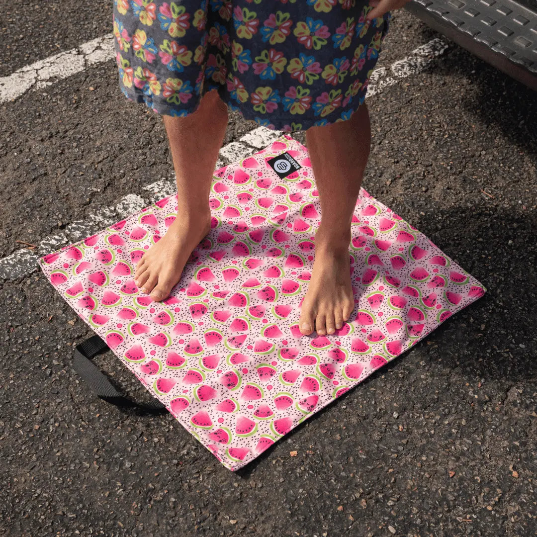 Boardsox Surf Change Mat - watermelon print folded